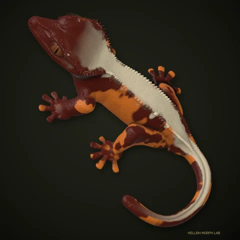 Tricolor crested gecko