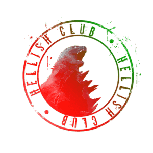 Hellish Club round stamp logo in red and green, Hellish Reptiles reptile supplies