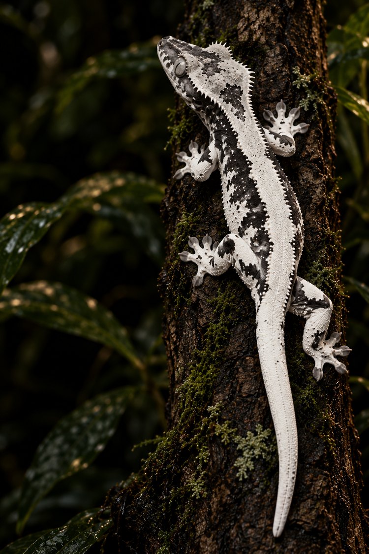Axanthic combination morph in black, charcoal and silver tones