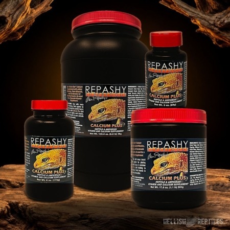 Repashy Calcium Plus jars in all sizes